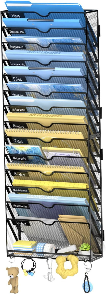 SUPEASY 15 Tier Wall File Organizer by SUPEASY