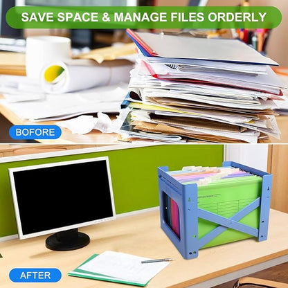 24-Pack Plastic Hanging File Folders Letter Size Expandable | Sturdy Document - Image 4