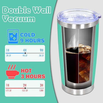 20oz Tumbler Stainless Steel Tumbler Cup with Lid Vacuum Insulated Double Wall Travel Mug, Durable Powder Coated Travel Coffee Tumbler Mug for Hot & Cold Drinks, Light Blue,1 Pack - Image 5