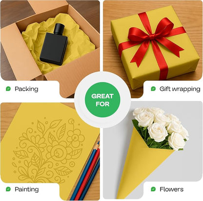 Yellow Kraft Paper Roll 18" x 1200" - Image 6