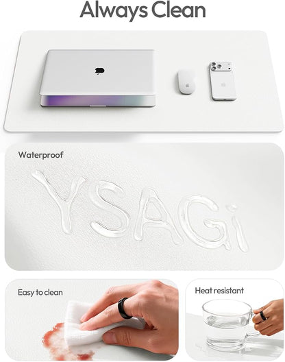 YSAGi Leather Desk Protector, Office Mat, Large Mouse Mat, Non-Slip PU Leather - Image 8
