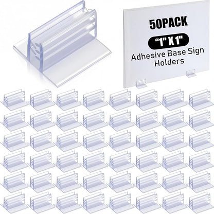 Fulmoon 50 Pcs Sign Holder, Adhesive Base Sign Holders Multiple Uses by Fulmoon