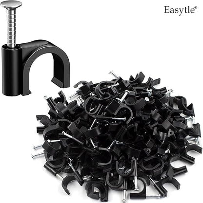 Easytle Plastic Cable Clamps Nail in Cable Clips 100 Pcs 10mm Cable Wire Clips - Image 4