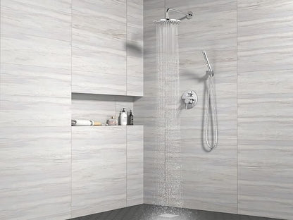 Lava Odoro Modern 2-Setting Round Rain Shower System with Handheld Spray, Chrome Rainfall Shower Faucet Set Rain Shower Head and Handle Set, Shower Valve Trim Kit,10 Inch, Chrome, SF104-C - Image 6