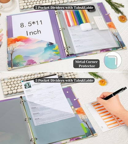 3 Ring 1 Inch Binder Organizer, BVSSX Three Ring Binders - Image 4