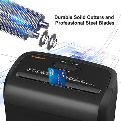 Bonsaii 6-Sheet Micro-Cut Paper Shredder, P-4 High-Security - Image 7