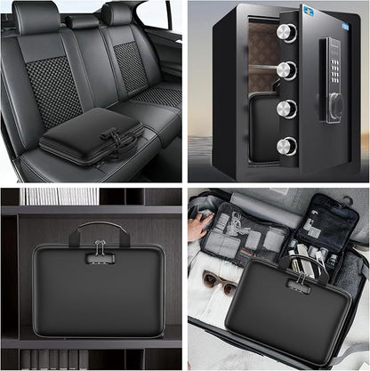 Fireproof File Organizer with Lock, Hard Case Fireproof Document Box with 13 - Image 6