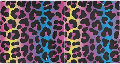 Neon Leopard 3-Ring Binder, 1.5 Inch D-Ring Organizer Folder Clipboard Binder - Image 2