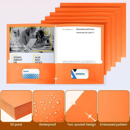 BIBRADAA® 50 Packs Orange Folders - Image 4