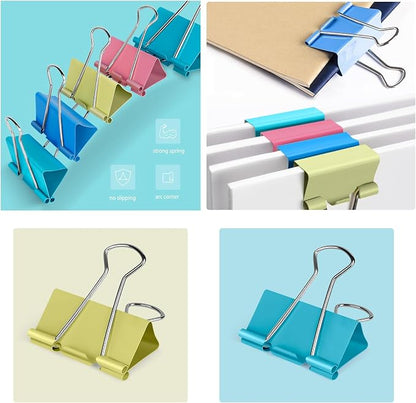 Ufmarine Medium Binder Clips 1.25 inch Length, Colorful Paper Clips Medium - Image 7