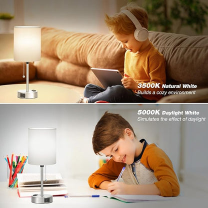 White Bedside Lamp for Bedroom - Image 7