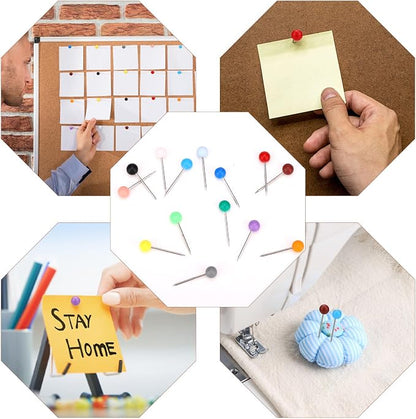 XIHIRCD 200pcs Map Push Pins, Map Tacks Round Head Push Pins - Image 7