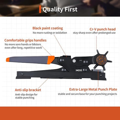 XOOL Revolving Punch Plier Kit, Leather Hole Punch Set - Image 4