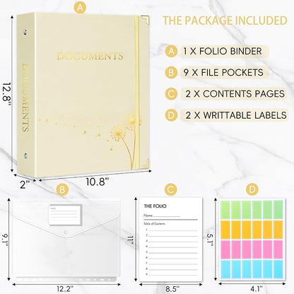 XKDOUS Important Document Organizer Emergency Binder Life Organizer Folio - Image 2
