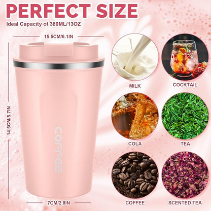 CS COSDDI 12 oz Stainless Steel Vacuum Insulated Tumbler - Coffee Travel Mug Spill Proof with Lid - Coffee Cups for Keep Hot/Ice Coffee,Tea and Beer - Image 3