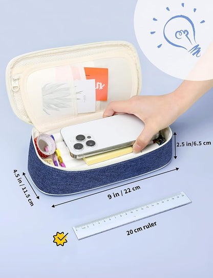 SUNEE Cute Pencil Case, Aesthetic Pen Pouch, Colored Large Pencil Bag - Image 4