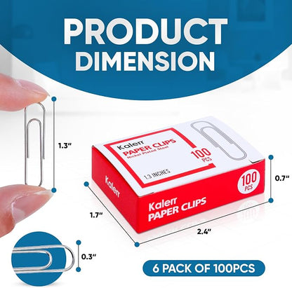 Kalerr Paper Clips, Premium Paper Clip, 1-2/7" Silver Paper Clips Medium - Image 2
