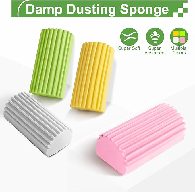 Jeymei 2-Pack Damp Clean Duster Sponge, Sponge Cleaning Brush, Duster - Image 6