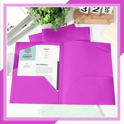 Henoyso 36 Pack Fluorescent Purple Plastic Folders - Image 5