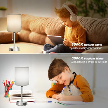 Dicoool Grey Bedroom Lamp for Nightstand - Image 7