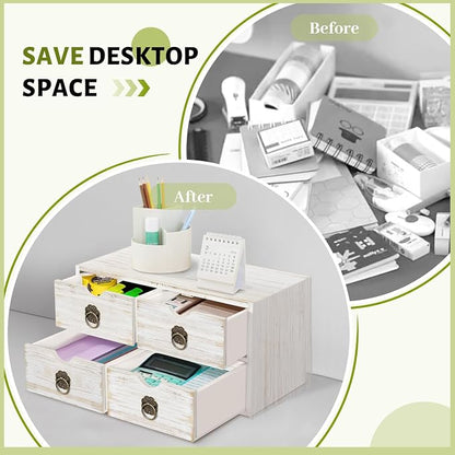 Wood Desk Organizer, Tabletop Storage Organization Box - Image 6