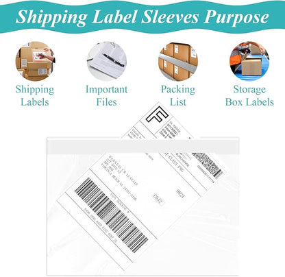 100 Pack 7.5" x 5.5" Clear Self-Adhesive Top Loading Packing List/Shipping - Image 4