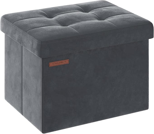 SONGMICS Storage Ottoman, Foldable Small Ottoman Foot Rest, 12.2 x 16.1 Inches by Unknown