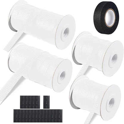 132 ft Expandable Braided Cable Sleeve Wire Loom PET Wire Sleeving，Wrap by GYHCHJDZ
