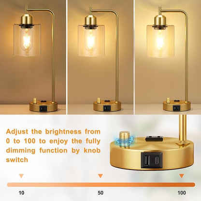Innqoo Gold Table Lamp for Bedroom - Image 4