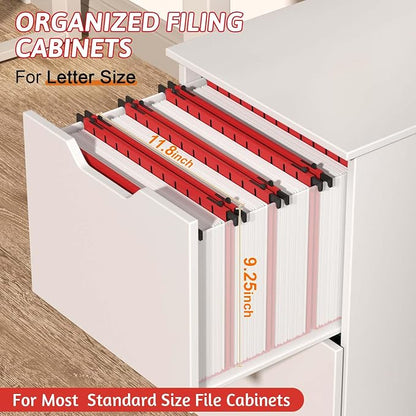 Plastic Hanging File Folder Extra Capacity, 12 Pack Reinforced Hang Folders - Image 3