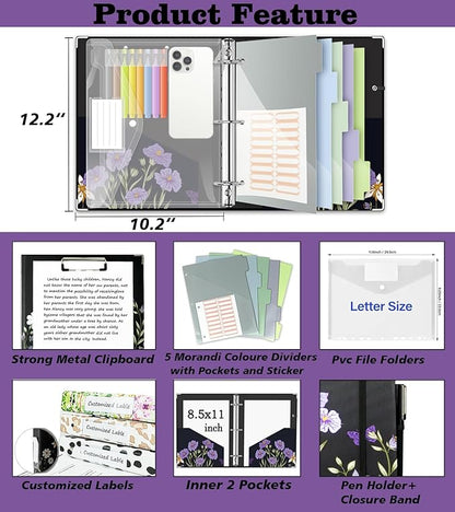 3 Ring Binder 1 Inch, Three Ring Binders Organizer - Image 2