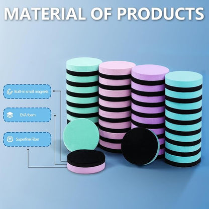 XKDOUS Round Magnetic Whiteboard Eraser 35 Pack, Small Dry Erase Eraser - Image 3