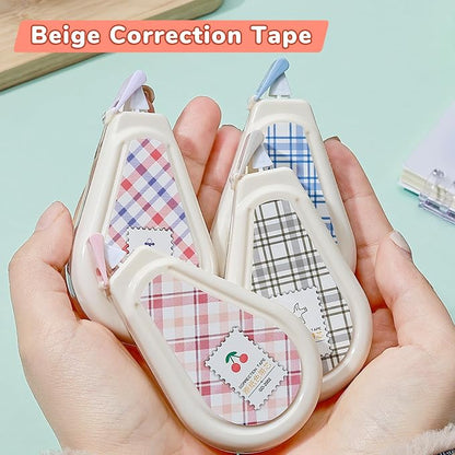 Temiary 5 Pcs Aesthetic Beige Correction Tape, Smooth Glide Quick Dry Tapes - Image 7