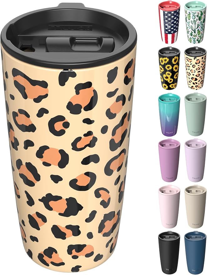 TILUCK 20 oz Insulated Tumbler with BPA-Free Lid, Stainless Steel Vacuum Travel Coffee Mug, Double Wall Coffee Tumbler（20oz，Leopard） by TILUCKBringsGoodLuck