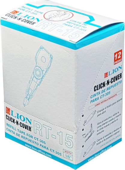 LION CLICK-N-COVER Refill Correction Tape - Image 2