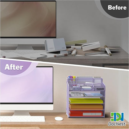 Docnest 5 Tier Mesh Desk Organizer - Image 3