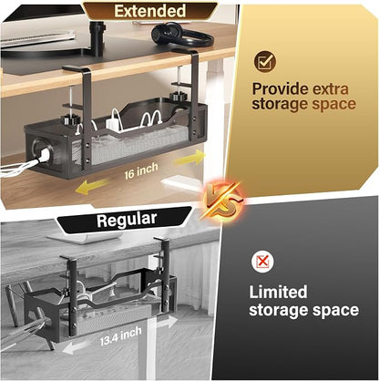 Under Desk Cable Management Large, Cinati 16" Cable Management Box - Image 3