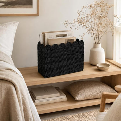 Black Paper Rope Magazine Holder - Image 6