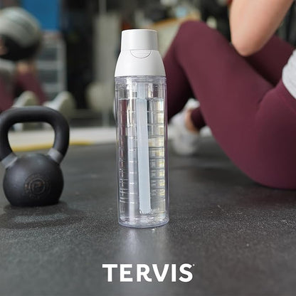 Tervis Venture Lite Clear & Colorful Lidded Made in USA Double Walled Insulated Tumbler Travel Cup Keeps Drinks Cold & Hot, 24oz Water Bottle, White Lid - Image 6