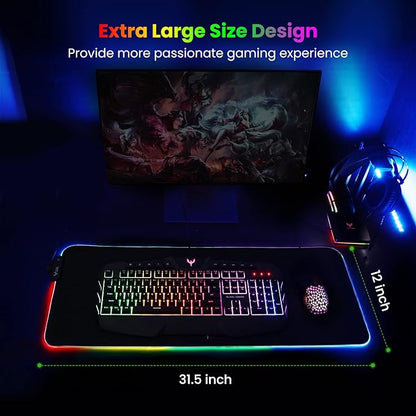 BladeHawks Extra Large RGB Gaming Mouse Pad-14 Light Modes, Extended Soft LED - Image 6