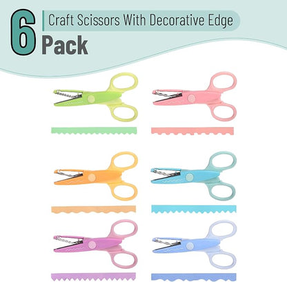 Mr. Pen- Craft Scissors Decorative Edge, 6 Pack, Rainbow | Zig Zag Scissors - Image 2