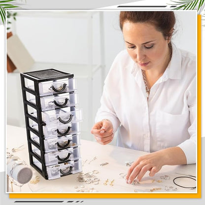 Thyle 2 Pcs Plastic Drawers Organizer Mini Organizer Stackable Plastic Clear - Image 2