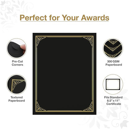 BELLE KR® Black Certificate Holders 8.5 x 11, Documents and Diplomas - Image 2