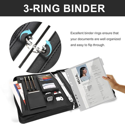Leathario Portfolio Binder, Includes 5 Folder Index Dividers, 13 Inch Tablets - Image 9