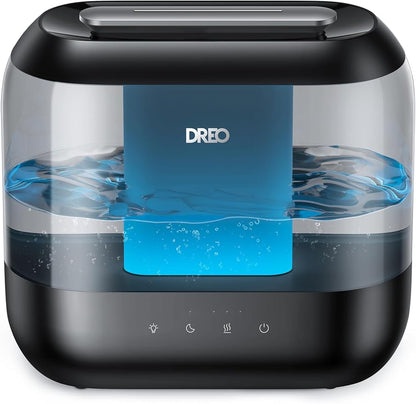 Dreo Humidifiers for Bedroom, 4L Top Fill for Large Room, 36H Runtime, 28 dB Quiet Supersized Cool Mist Air Humidifier for Baby Nursery, Plants, Indoor, Night Light, Easy to Clean & Fill, Black by DREO