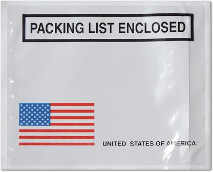 PSBM Bulk 1000 Pack 4 1/2" x 5 1/2" Back Loading Packing List Envelopes by PackagingSuppliesbymail