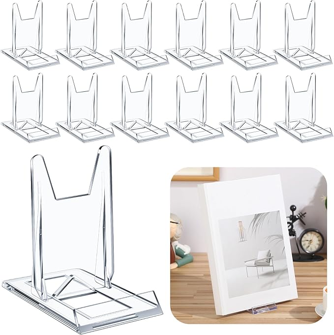 6 Pack Acrylic Book Stand for Display Adjustable Clear Display Holder Easel by Memorywuu