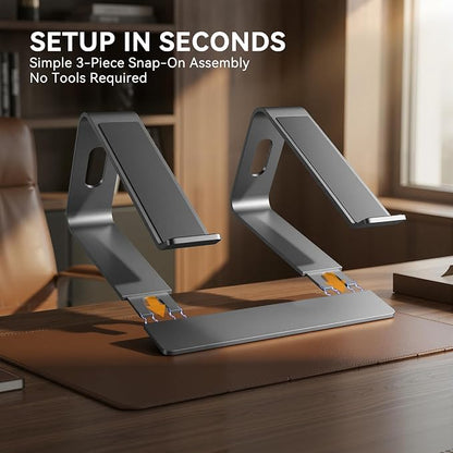 SOUNDANCE Laptop Stand, Aluminum Computer Riser, Ergonomic Laptops Elevator - Image 6