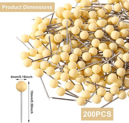 XIHIRCD 200pcs Push Pins, Map Tacks Round Head Map Push Pins Small Thumb Tacks - Image 2