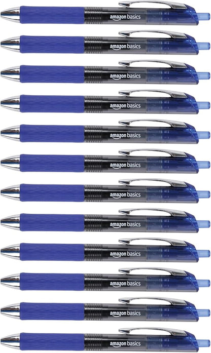 Amazon Basics Retractable Gel Pens, Fine Point 0.7mm, Smooth Writing, No-Smear by AmazonBasics